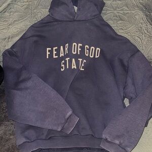 Fear of God State Hoodie in Navy and Cream